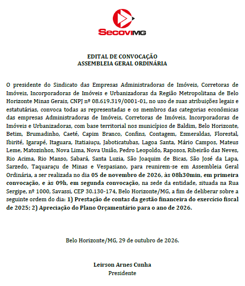 EDITAL DE CONVOCAÇÃO