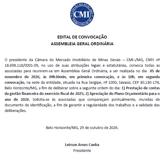 EDITAL DE CONVOCAÇÃO